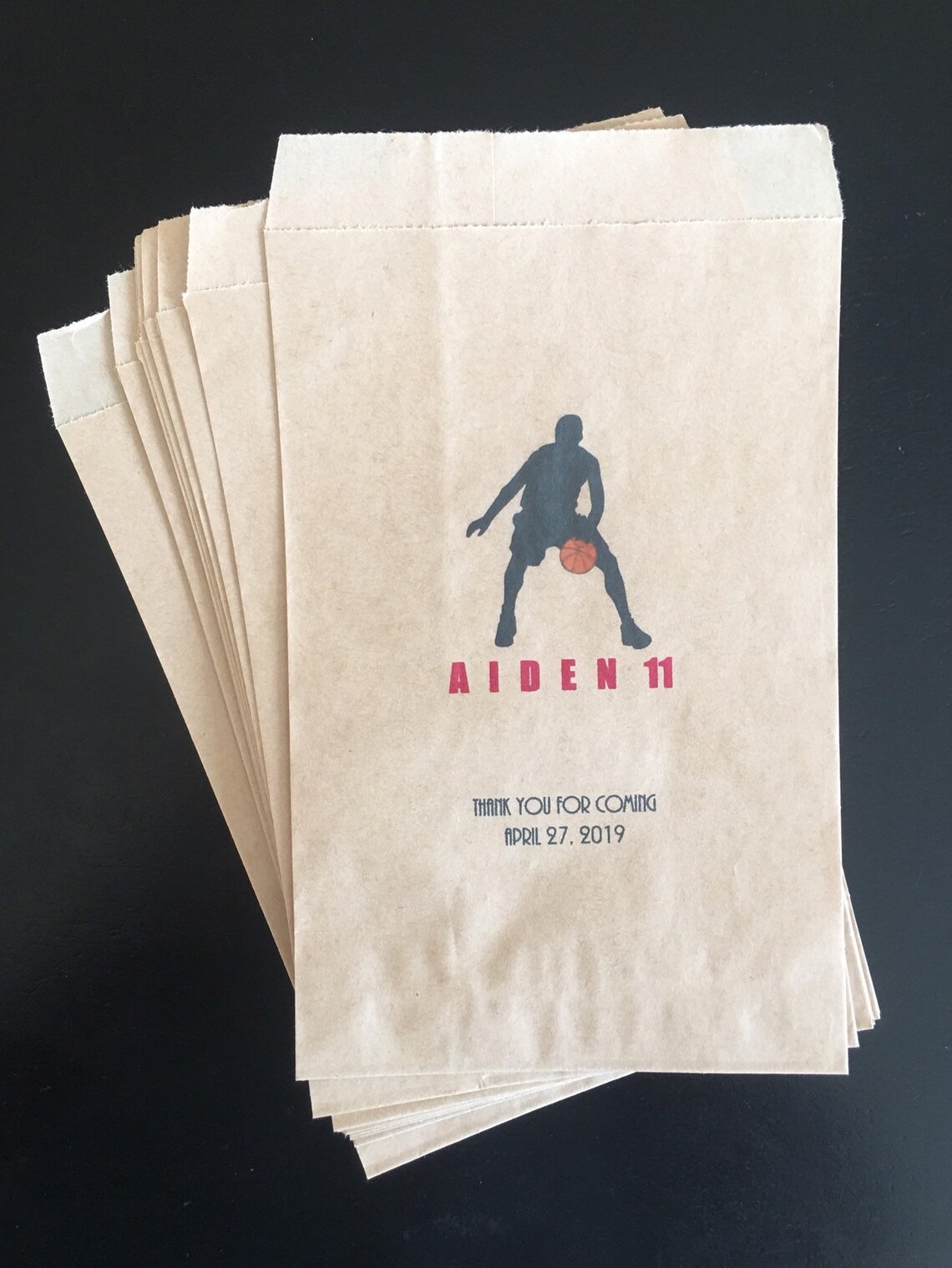 Personalized Basketball Treat Bag Candy Buffet Bag Popcorn Bag Etsy