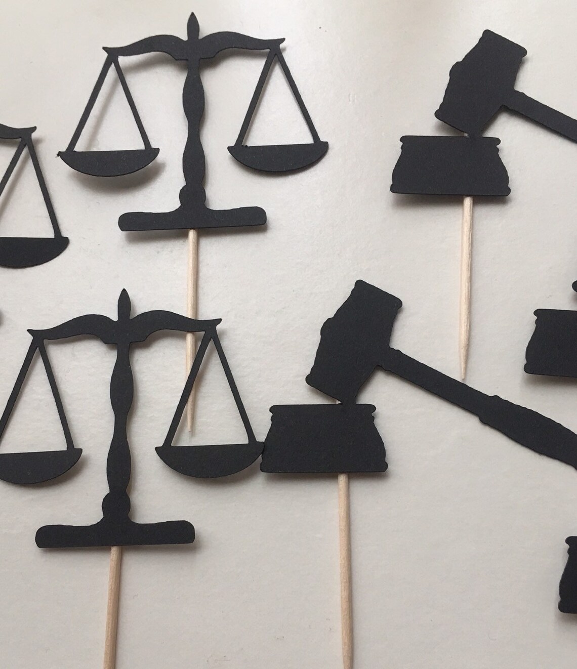 Gavel Scale Law Justice Theme Party Birthday Cupcake Pick Etsy