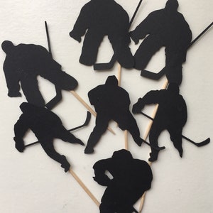 Hockey Theme Sports Party Birthday Cupcake Pick Toppers