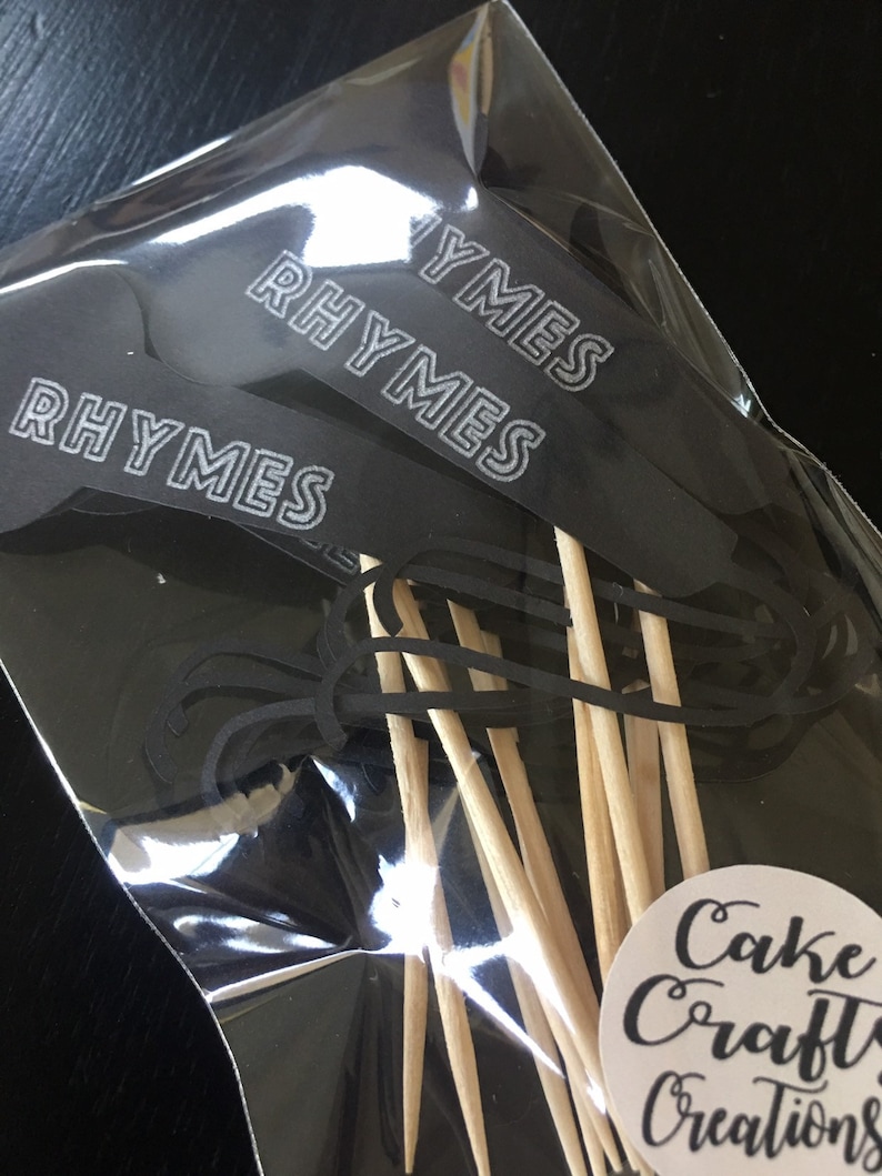 Personalized Microphone Party Birthday Cupcake Pick Toppers