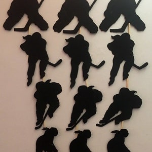 Women’s Hockey Theme Sports Party Birthday Cupcake Pick Toppers