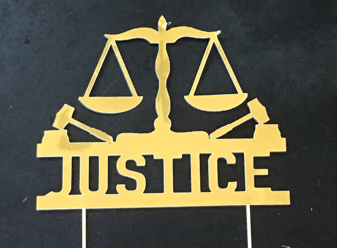 Personalized Gavel Scale Law Justice Theme Sports Party Birthday Cake