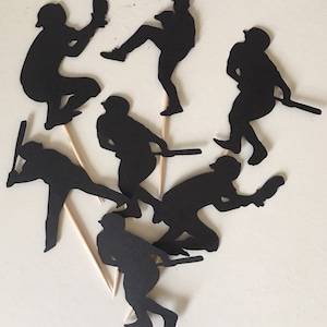 Baseball Theme Sports Party Birthday Cupcake Pick Toppers