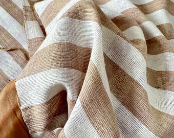 Plaid Hand woven Vintage Karen Tribe Fabric Natural Fiber