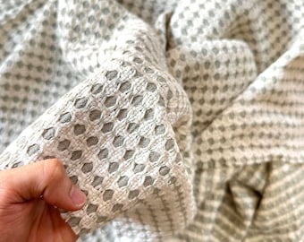 Tissu en coton à rayures gris, écorce par mètre