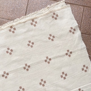 Tissu à pois en fibre naturelle, par mètre