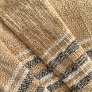 Plaid Hand woven Vintage Karen Tribe Fabric Natural Fiber image 1