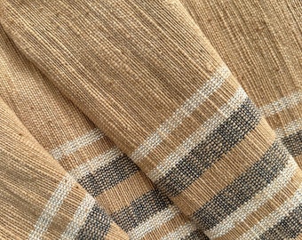 Plaid Hand woven Vintage Karen Tribe Fabric Natural Fiber