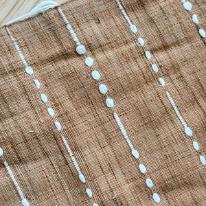 Nautical Boho Textile Batik Hand Print Work Embroidered Piece Tradition Costume Brown image 2
