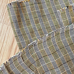 Plaid Hand woven Vintage Karen Tribe Fabric Natural Fiber