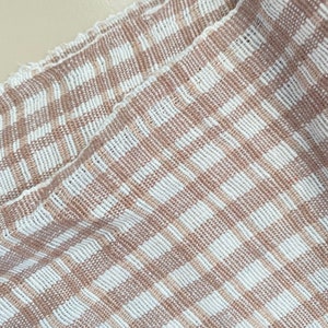 Plaid Hand woven Vintage Karen Tribe Fabric Natural Fiber