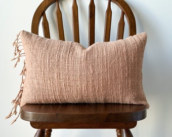 Hand woven Natural Fiber lumbar Pillow Cover