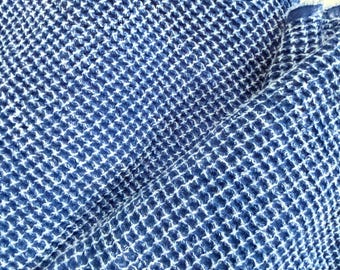 Handmade Indigo Dyed Cotton Fabric – Handwoven Quilting Material