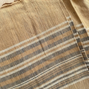 Plaid Hand woven Vintage Karen Tribe Fabric Natural Fiber image 3