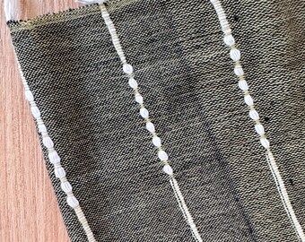 Tissu en coton à rayures gris, écorce par mètre