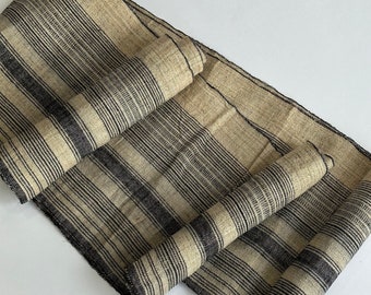 Vintage Hmong Hemp Fabric: Indigo Batik Embroidered Textile
