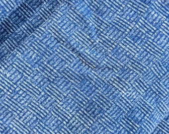 Handmade Indigo Dyed Cotton Fabric – Handwoven Line Pattern