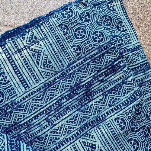 Chiang Mai Navy Blue Stripe Batik Pillow Cover Indigo | Etsy