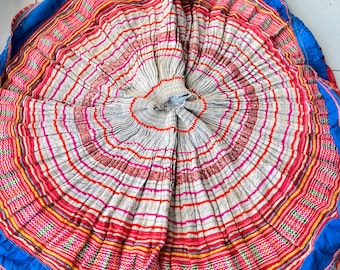 Vintage Hmong Hemp Batik Fabric Nautical Boho HMONG Textile Batik Hand Print Work Embroidered Piece Tradition Costume