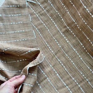Nautical Boho Textile Batik Hand Print Work Embroidered Piece Tradition Costume Brown image 8
