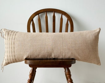 Hand woven Natural Fiber lumbar Pillow Cover