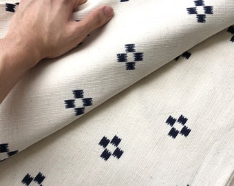 Vintage Hmong Hemp Batik White Black Fabric
