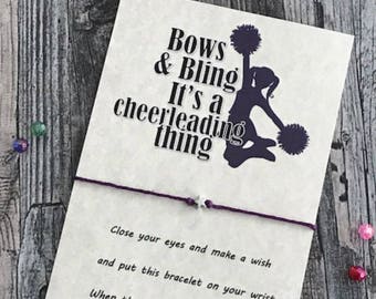 Cheer leading bracelet Wish Bracelet Favor Cheer Gift Cheerleader Gifts Sports Team Gifts Team Favors Gift from Coach Competition Gift