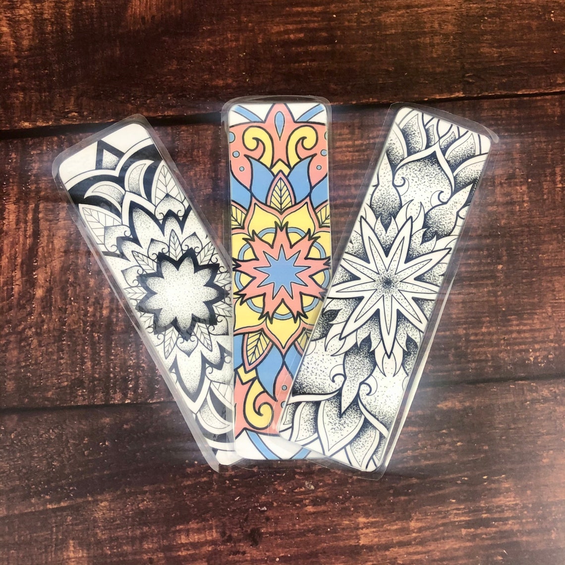 Bookmark dotwork mandala bookmark tattoo bookmark unique Etsy