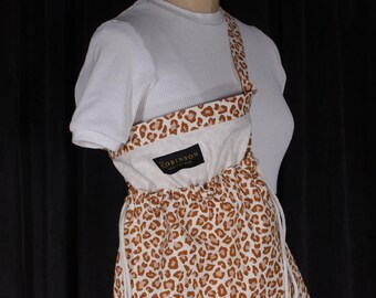 SAMPLE SALE WW2 American Red Cross Inspired Apron Ditty Bag V2 - Leopard Print