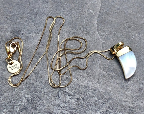 Dainty Horn Boho 14K Gold Necklace