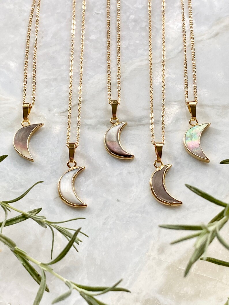 Crescent Moon Necklace/ Lunar Jewelry/ Moon Pendant/ Boho  Etsy