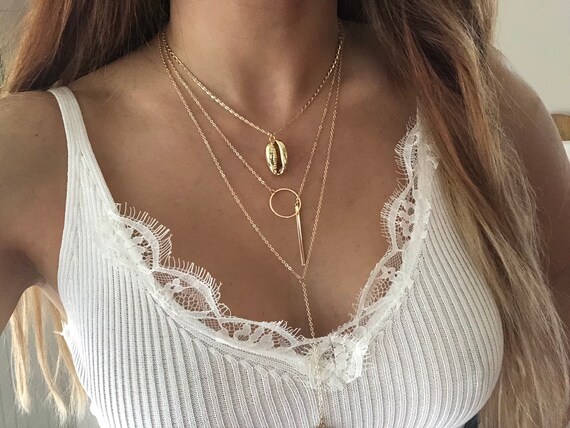 Gold Cowrie Shell Pendant Necklace