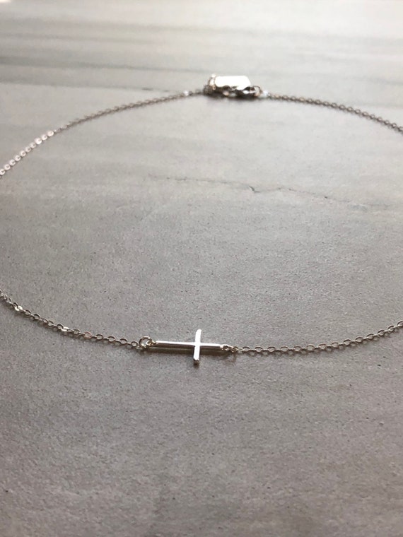 Dainty Sterling Silver Cross Necklace