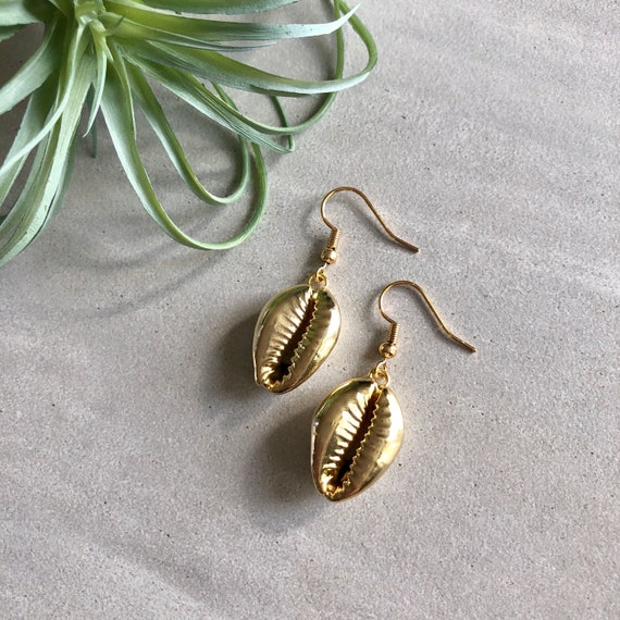 Cowrie Shell 18K Gold Plated Boho Earrings