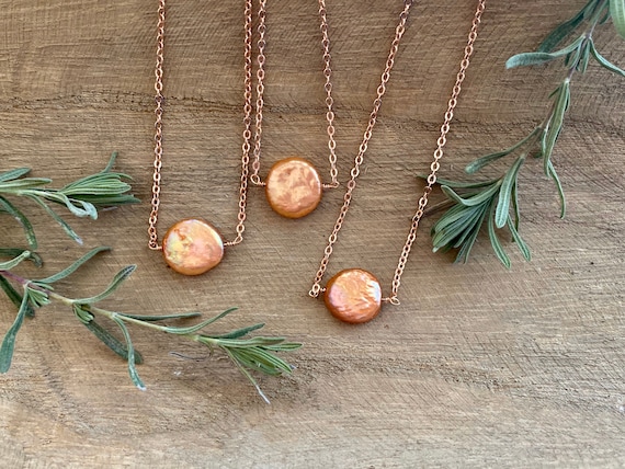 14K Rose Gold Blush Pink Baroque Pearl Necklace