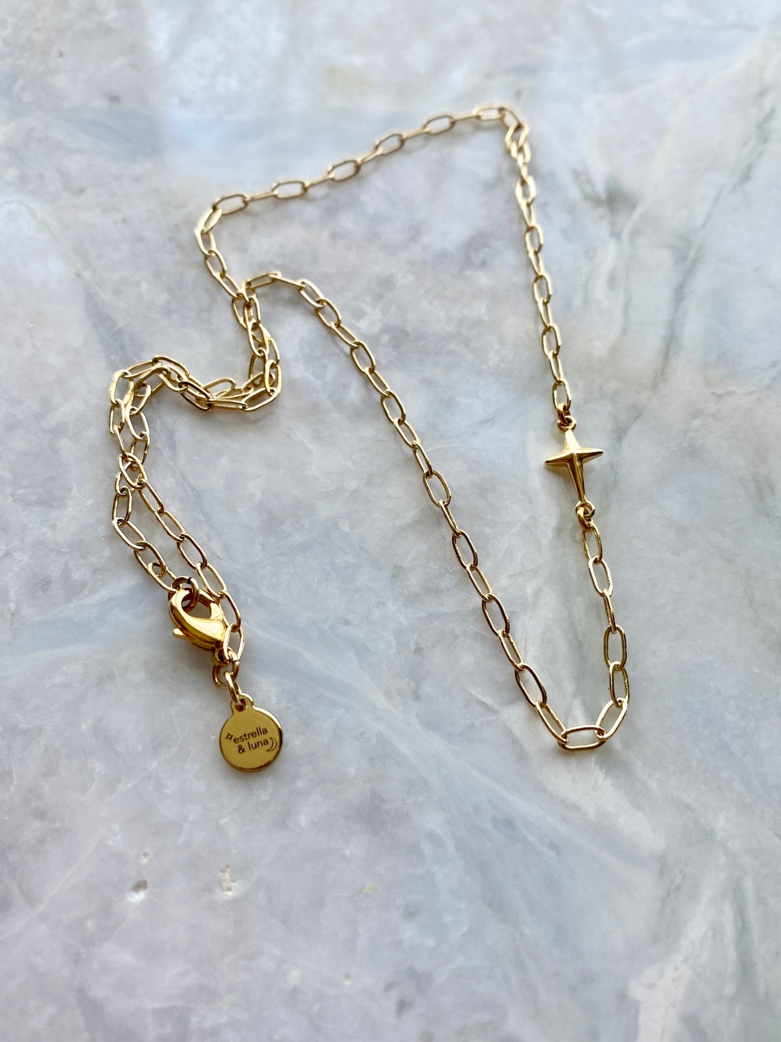 Cross Paperclip Chain Choker Necklace/Simple Cross Necklace/ Etsy