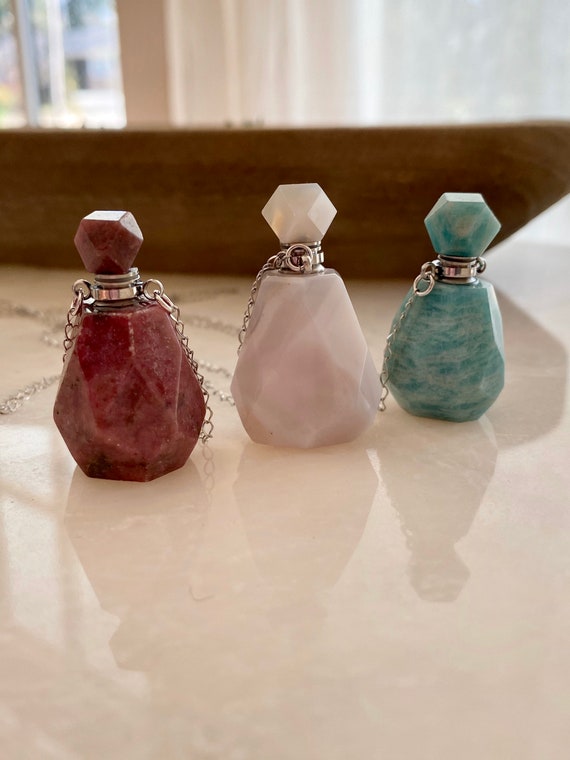 Essential Oil Necklace Diffuser Stone Bottle Natural stone pendant necklace