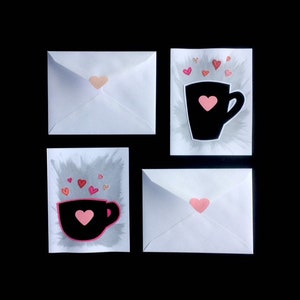 Handmade Mug Greeting Card: Hearts, Any Occasion