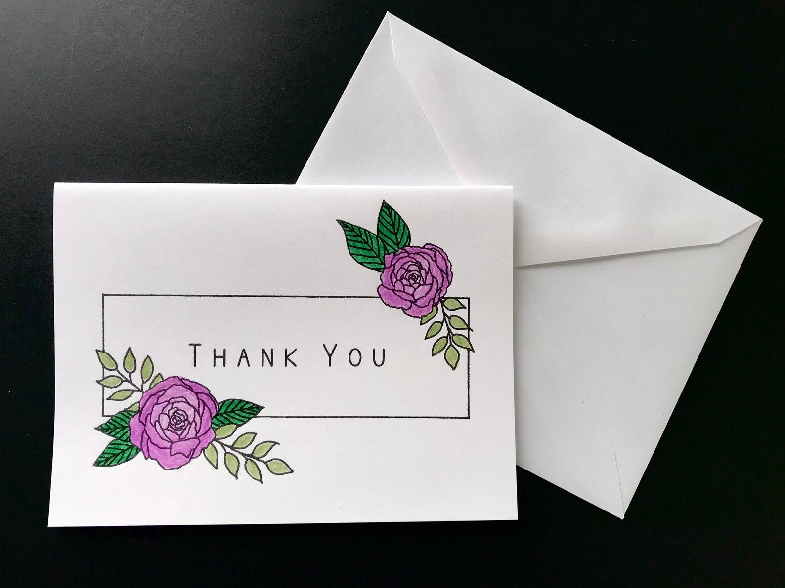 Floral Thank You Handmade Card - Etsy
