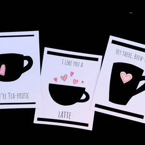 Coffee + Tea Pun Cards | Set of 3 Friendship Greeting Cards