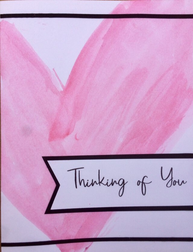 Handmade Thinking of You Card | Watercolor Heart Greeting Cards - Etsy
