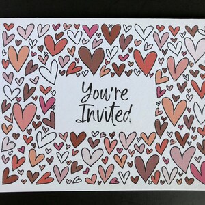 Carte coeurs griffonnés de <br> Profitez-en ! Faire-parts faits main