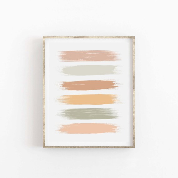 Abstract Brush Strokes Art Print Paint Brush Wall Art Boho Etsy