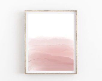 Pink Watercolor Art | Etsy