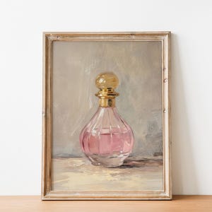 Coquette Perfume Wall Art, Vintage Aesthetic Print, Feminine Parisian Decor, Antique Perfume Bottle, French Chic Printable Artwork Poster