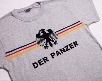 Panzer-Tee, Tee Deutcheland calcio, Fussball Tee, calcio maglietta, maglia cotone Tshirt, Germania, grigio Tee, Tee Brasile dell'annata