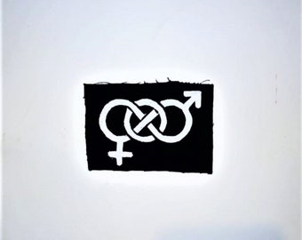 Antisexist Patch, Jacket Patch, Political Patch, Antifscist Logo, Feminist Patch, Punk Accessories, Steam Punk Clothing, Punk Patches