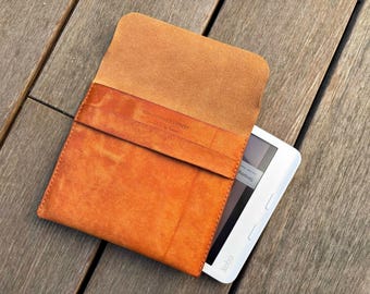 Leather sleeve for Kobo, Kindle & PocketBook eReaders