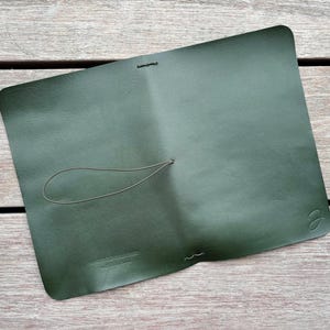 Bifold Leather Journal Cover, Slim Refillable Notebook, Personalized Travelers Journal, A5 A6 Gift