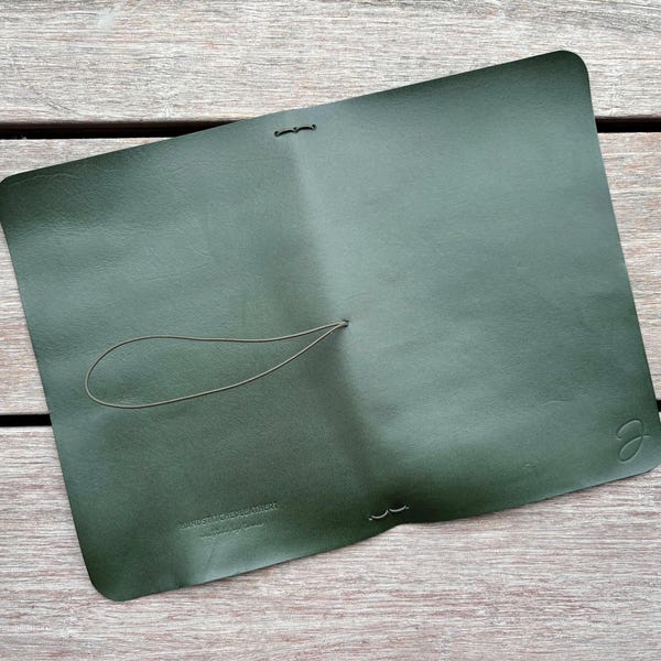 Bifold Leather Journal Cover, Slim Refillable Notebook, Personalized Travelers Journal, A5 A6 Gift